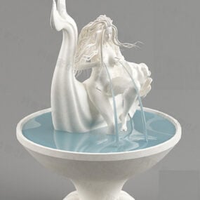European Water Fountain Statue 3d model