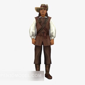 European Farmer Men Character 3d model