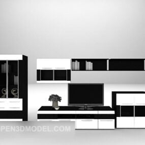 Ευρωπαϊκό 3d μοντέλο ραφιών ντουλαπιών τηλεόρασης