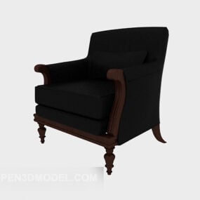 3д модель европейского кресла с деревянным каркасом