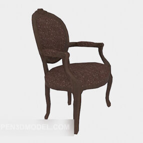 European Armrest Home Chair 3d model