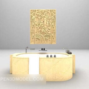 ヨーロッパの高級石造りの浴槽 3D モデル