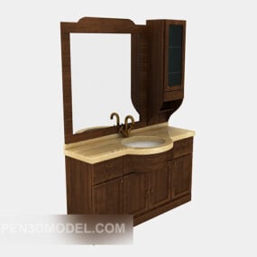 خزانة حمام بمرآة حمام أوروبية موديل 3D