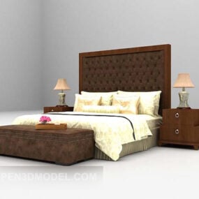 European Bed Furniture Hotel Room 3d model