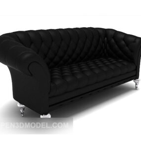 European Black High-end Sofa 3d model