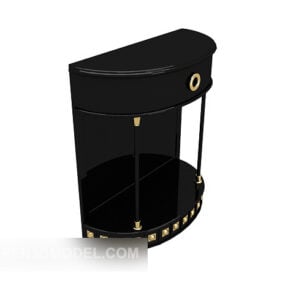 European Black Side Cabinet 3d model