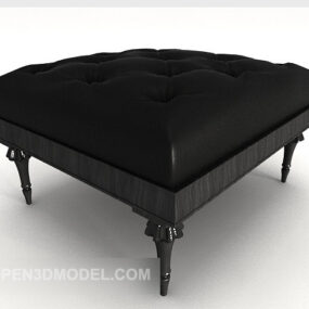 European Black Sofa Stool 3d model