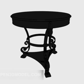 European Black Solid Wood Furniture 3d model