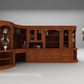 Librería con estante interior modelo 3d