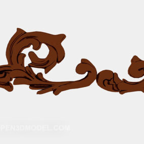 European Brown Carving Decoration Design 3d model