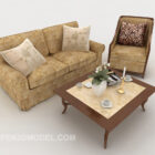 Europejska brązowa sofa kombinowana