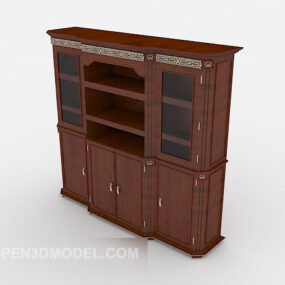 European Solid Classic Display Cabinet 3d model