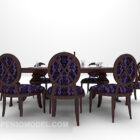 Chaise de table classique violette européenne