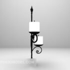 European candlestick lamp large full 3d model