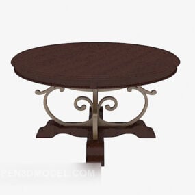 European Classic Round Coffee Table 3d model