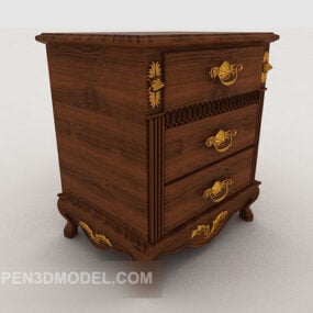 European Classic Bedside Table Design 3d model
