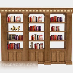 European Classic Bookshelf Furniture 3D-malli