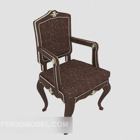 Evropská klasická dřevěná jídelní židle 3D model