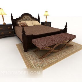 نموذج ثلاثي الأبعاد لسرير مزدوج كلاسيكي أوروبي
