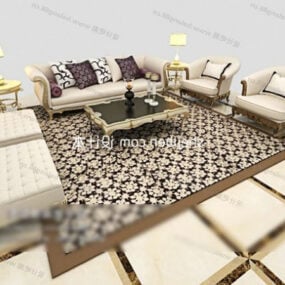 European Luxury Furniture Sofa Coffee Table 3d model