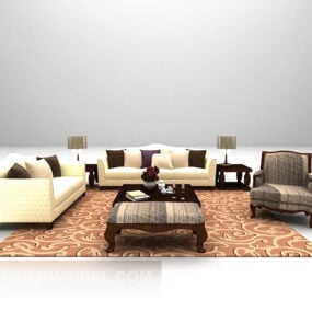 Meja Sofa Eropa Karpet Antik model 3d
