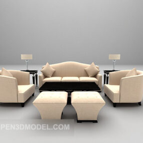 Europeisk Set Soffa Stor Full 3d-modell