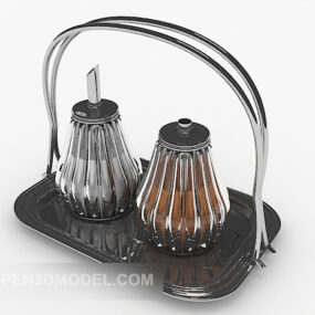 بطری جوهر شیشه ای مدل سه بعدی