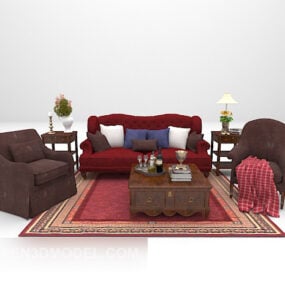 European Dark Sofa 3d model
