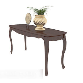 Europeisk vintage dekorativ brun sidobord 3d-modell