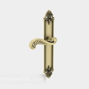 European Brass Door Handle 3d model