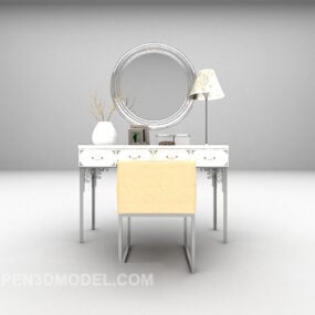 European Dresser With Round Mirror 3d model