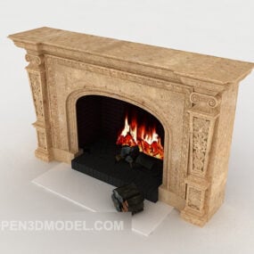 European Family Fireplace 3d model