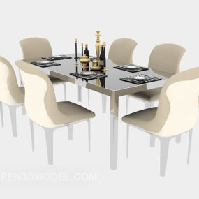 European Family Table Furniture 3d model