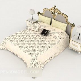 European Fancy Bed 3d-modell
