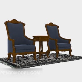 كرسي صالة فاخر أوروبي نموذج ثلاثي الأبعاد