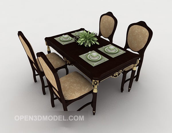 European Four Person Home Dining Table Free 3d Model Max Open3dmodel 510539
