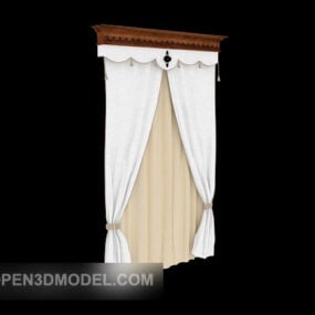 ヨーロッパのフレッシュスタイルのカーテン装飾3Dモデル