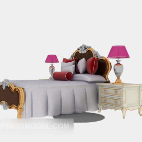 Nội thất giường ngủ cao cấp Châu Âu mẫu 3d