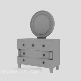 Европейский мебельный шкаф Lowpoly модель 3d