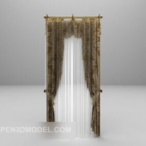 Preciosa cortina europea modelo 3d