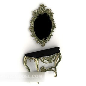 Magnifique commode européenne avec miroir modèle 3D