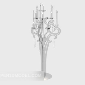 European Grey Candlestick Lamp 3d model