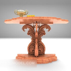 Table de sculpture en bois européenne modèle 3D