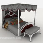 Bergaya European Grey Double Bed King Style