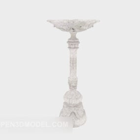 European Grey Stone Pillar 3d model