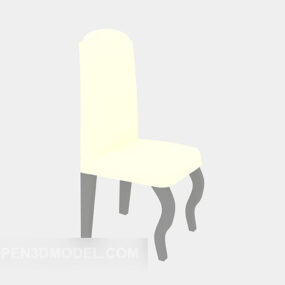 European High-back Chair Yellow Fabric 3d model