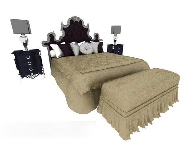 European High-end Double Bed Furniture