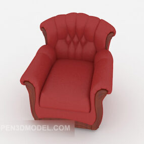 European High-end Red Sofa 3d model