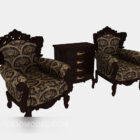 Mesa de sofá individual de lujo vintage europea