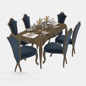 European Luxury Table Chair 3d model